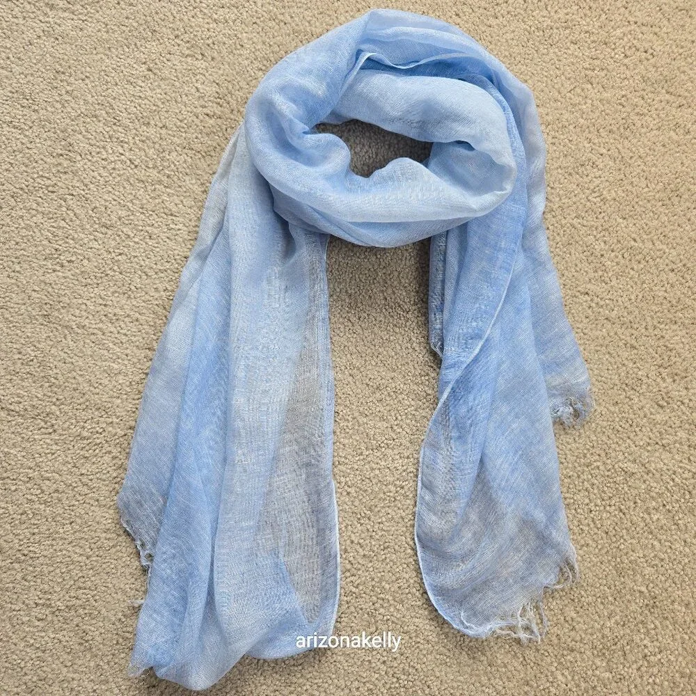 Theory Linen Modal Lightweight Breezy Blue Scarf
